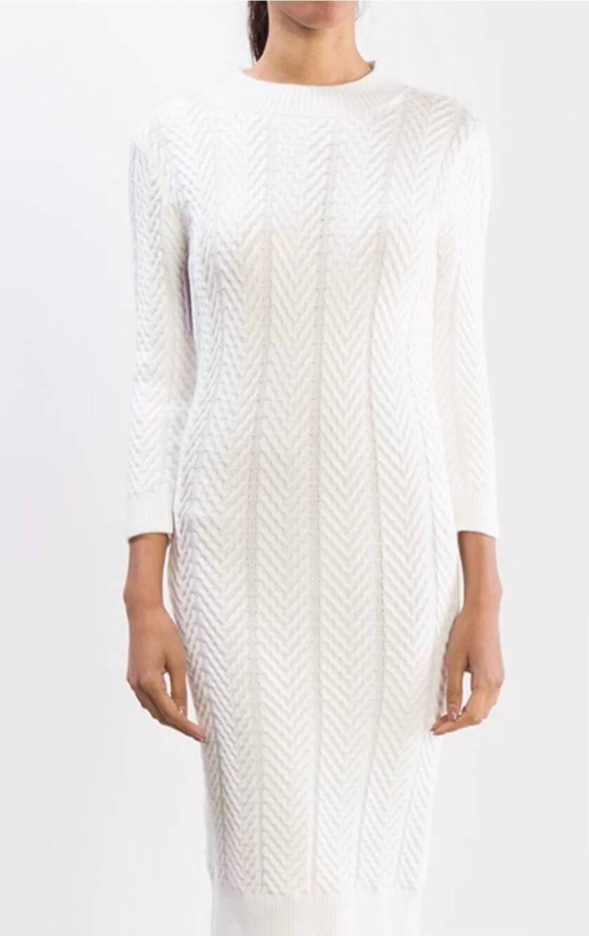 NEW MAK SWEATER bonnie dress in ivory